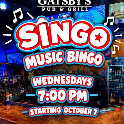 SINGO Music Bingo flyer